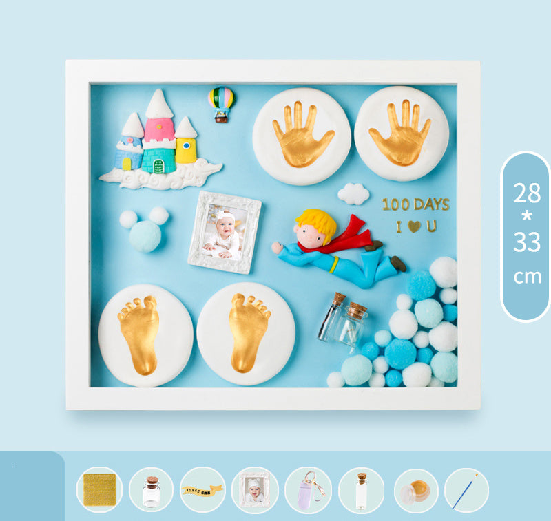 Baby Hand And Foot Print Mud Lanugo Souvenir Photo Frame