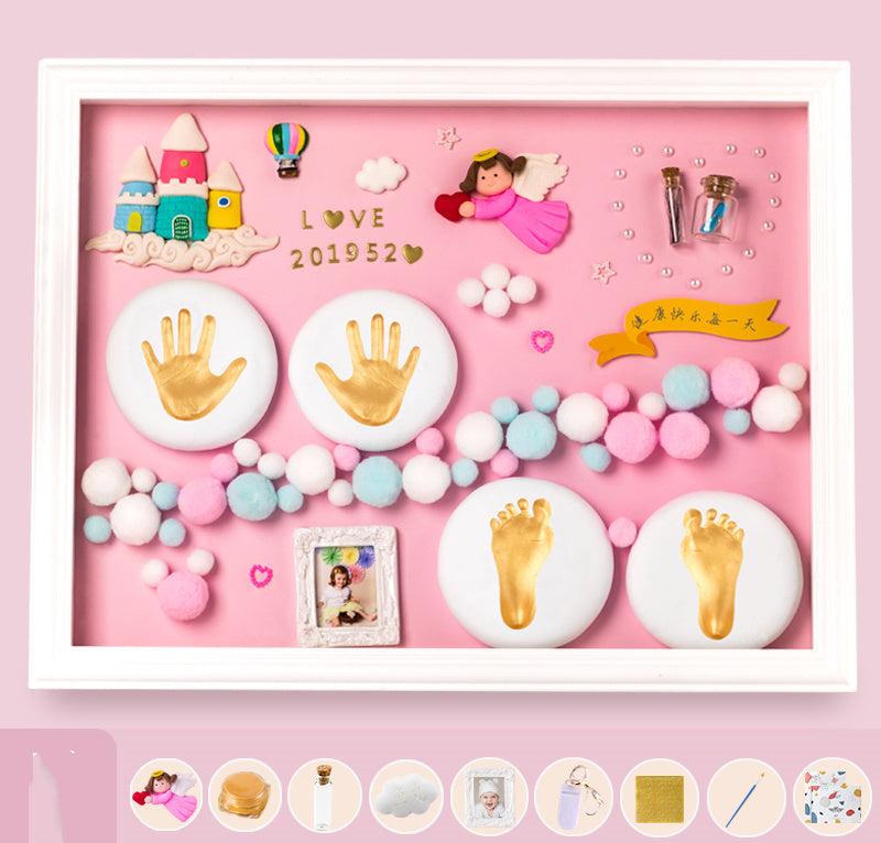 Baby Hand And Foot Print Mud Lanugo Souvenir Photo Frame