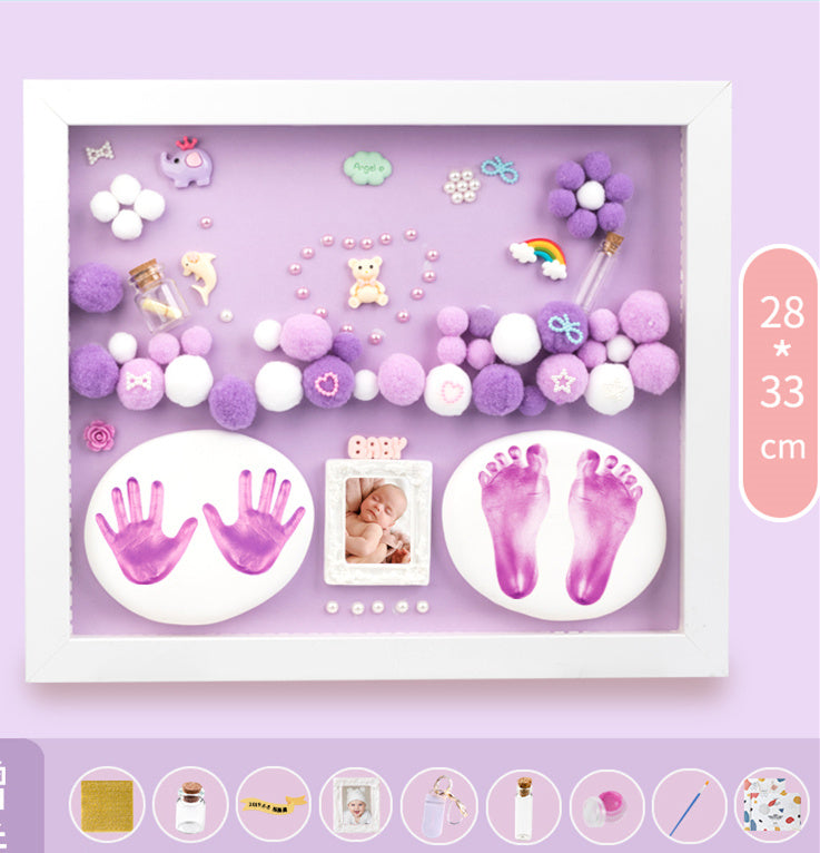 Baby Hand And Foot Print Mud Lanugo Souvenir Photo Frame