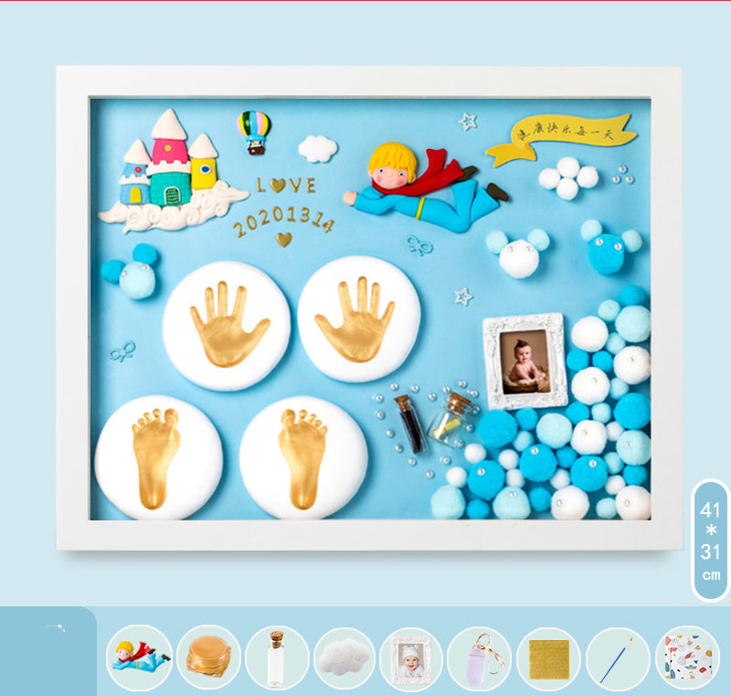 Baby Hand And Foot Print Mud Lanugo Souvenir Photo Frame