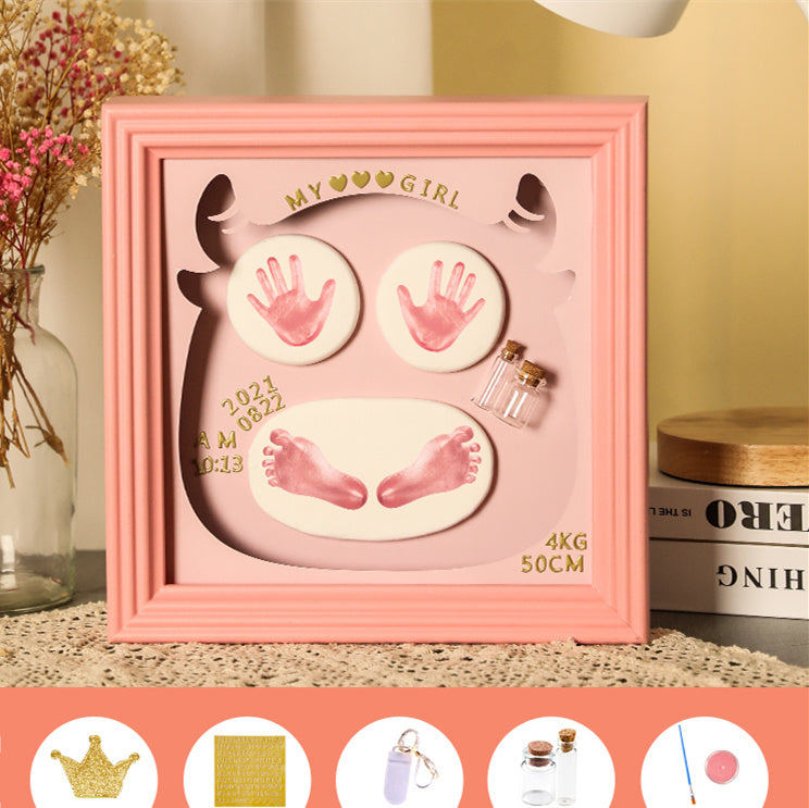 Baby Hand And Foot Print Mud Lanugo Souvenir Photo Frame