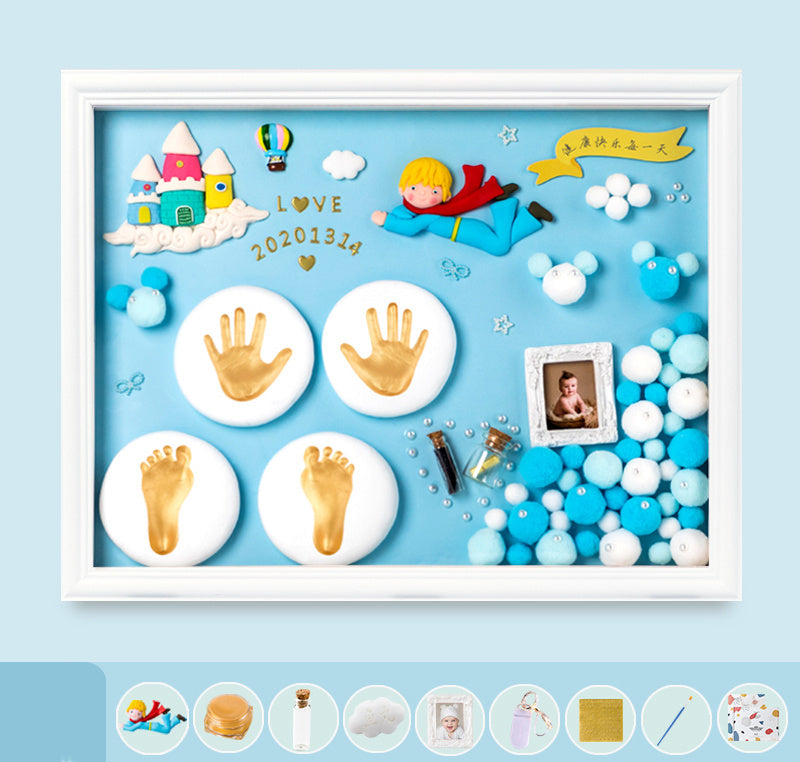 Baby Hand And Foot Print Mud Lanugo Souvenir Photo Frame