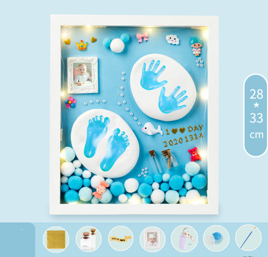 Baby Hand And Foot Print Mud Lanugo Souvenir Photo Frame