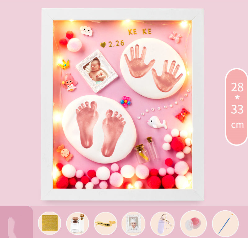 Baby Hand And Foot Print Mud Lanugo Souvenir Photo Frame