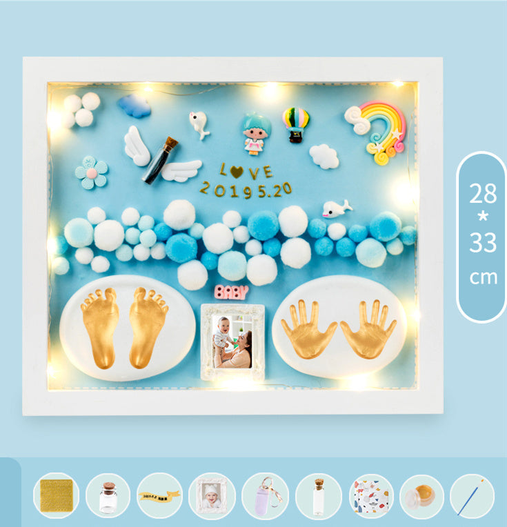 Baby Hand And Foot Print Mud Lanugo Souvenir Photo Frame
