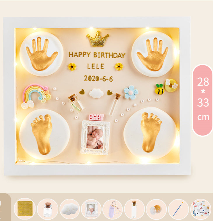 Baby Hand And Foot Print Mud Lanugo Souvenir Photo Frame